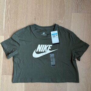 Nike Women's Dark Green Crop Top